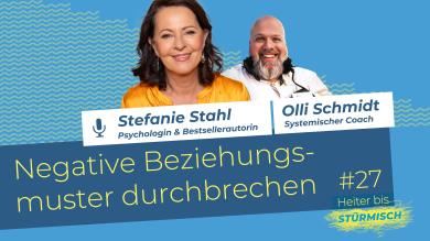 
		Zu sehen sind die Psychologin Stefanie Stahl und Podcast-Host Oliver Schmidt
	